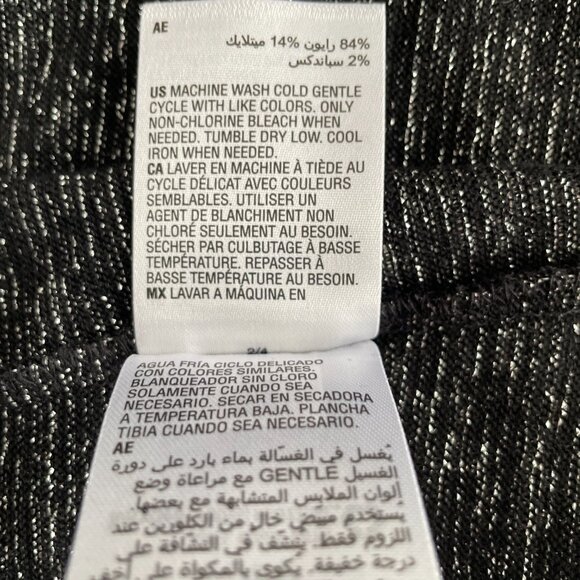 INC Women's Black with Silver Metallic LongSleeve V-Neck Top, Size XXL EUC - Picture 9 of 9